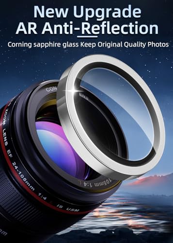 ZXZone for iPhone 16 Pro/iPhone 16 Pro Max Camera Lens Protector, Strong Adhesion Aluminum alloy & Sapphire Glass material [Drop Protection] 9H Tempered Glass Camera Cover screen Metal Ring Case Friendly Scratch Resistant Easy to Install (Silver) - color: