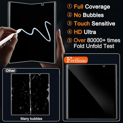 Ferilinso 2 Pack Privacy Screen Protector for Samsung Galaxy Z Fold 7 - size: Samsung Galaxy Z Fold 7-Black