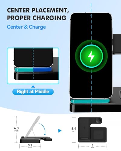 3-in-1 Charging Station for Samsung, Foldable Wireless Charger Stand