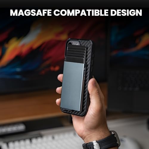 CODE 118 Wallet for Men - Slim Minimalist Aluminum Magnetic Card Holder - RFID Blocking Front Pocket Mag Safe Wallet with Strong Magnet Attachment (Slate Grey) - color: Slate Grey