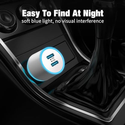 90W Car Charger USB C Fast Charge for iPhone 18 Pro Max/Duo/17/16/Android