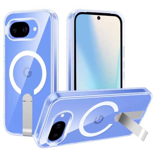 for Google Pixel-10A Phone Case, Durable Metal Kickstand, Clear | Compatible with MagSafe, Military-Grade Shockproof Protection, Slim Fit & Crystal Clear Phone Case for Pixel 10A - color: Clear, size: Pixel 10A 6.3"