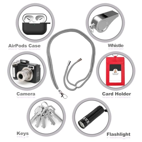 ELANE 8 Pieces Cell Phone Holder Around Neck,Adjustable Crossbody Phone Strap,Cell Phone Lanyard Crossbody Phone Lanyard - color: Grey