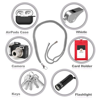 ELANE 8 Pieces Cell Phone Holder Around Neck,Adjustable Crossbody Phone Strap,Cell Phone Lanyard Crossbody Phone Lanyard - color: Grey