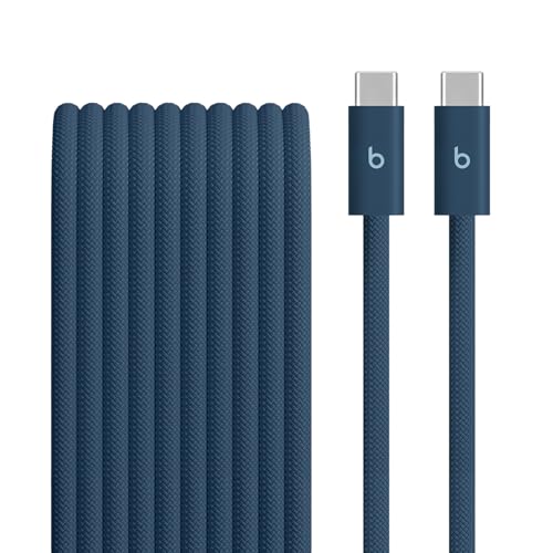 Beats 240W USB-C to USB-C Braided Cable, Fast Charging, Durable/Tangle Free, Compatible with Apple and Android Devices (3 m/10 ft) – Nitro Navy - color: Nitro Navy, size: 10 ft, style: USB-C to USB-C