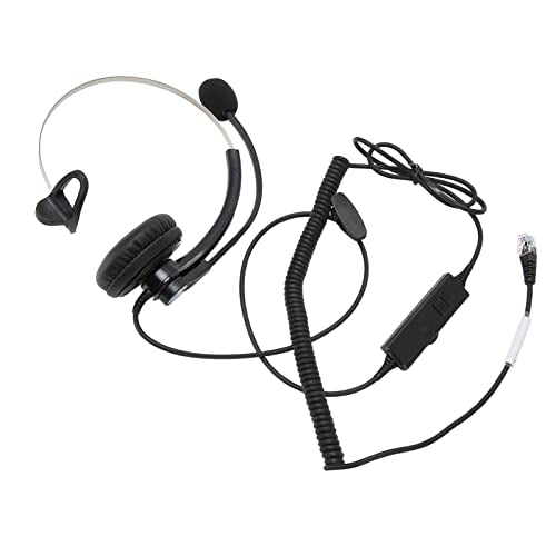 One Ear Wired Headset with Noise Cancelling for Crystal Clear HD Calls in Call Center Office (Crystal Connector) - size: Kristallverbinder