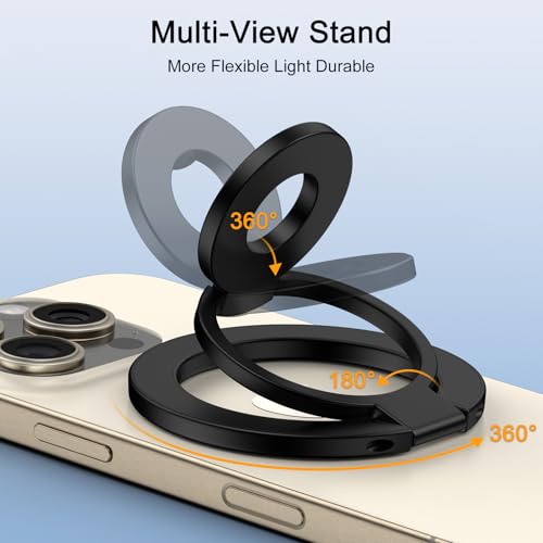 3-Fold MagSafe Ring Holder for iPhone 17 Pro Max/16, 360° Rotatable Stand