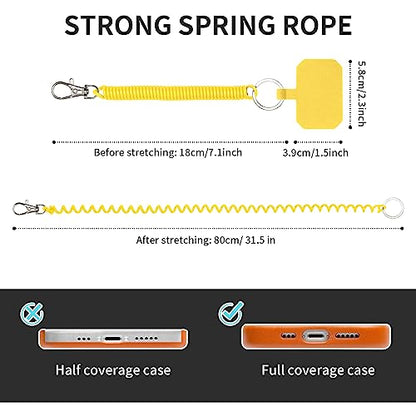 HOTEMIA Phone Tether Lanyard Anti Theft Phone Strap with Carabiner Anti-Drop Outdoor Skiing Hiking Cycling Fishing Climbing fit iPhone and Most Cell Phone (Black+Yellow) - color: Black+Yellow