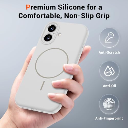SUPFINE Silicone & Magnetic for iPhone 17 Case White - color: White, size: iPhone 17