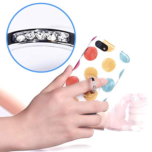 Transparent Phone Ring Holder Grip - EI Sonador Clear Cell Phone Ring Stand Holder Finger Grip Kickstand 360° Rotation, Compatible with Most of Phones, Tablets and Case (2 Silver Diamond) - color: 2 Silver Diamond