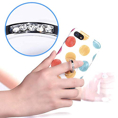 Transparent Phone Ring Holder Grip - EI Sonador Clear Cell Phone Ring Stand Holder Finger Grip Kickstand 360° Rotation, Compatible with Most of Phones, Tablets and Case (2 Silver Diamond) - color: 2 Silver Diamond