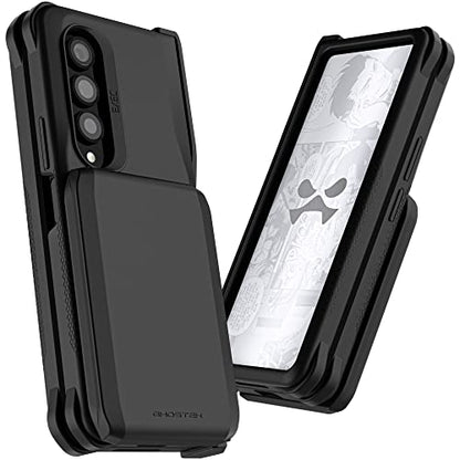 Ghostek Exec Wallet Case for Galaxy Z Fold 4 with Magnetic Credit Card Holder, Hinge Protection, Wireless Charging, 7.6" Screen (Black) - color: Black, size: Galaxy Z Fold 4