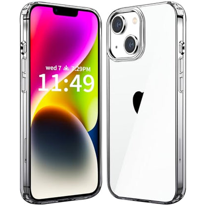JJGoo Compatiable with iPhone 14 Case Clear, Transparent Shockproof Phone Case, Slim Anti-Scratch Hard PC Back Protective Cover Bumper, Gradient Black - color: Gradient Black