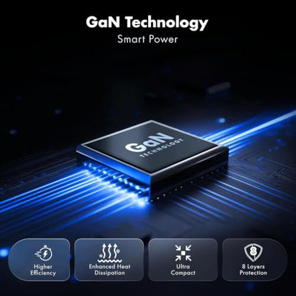 45W Smart LED Wozoyo GaN Charger, 2XType-C & USB-A Superfast 2.0 Charging, Compatible For iPhone 17/16/16 Pro Max/15 Series/iPad Pro, Smartphones, Tablets And More, PD/PPS/QC 3.0,Compact Foldable Plug