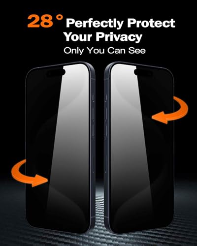 chubbycable Privacy Screen Protector for iPhone 15 Pro, 2 Pack - size: 15 Pro