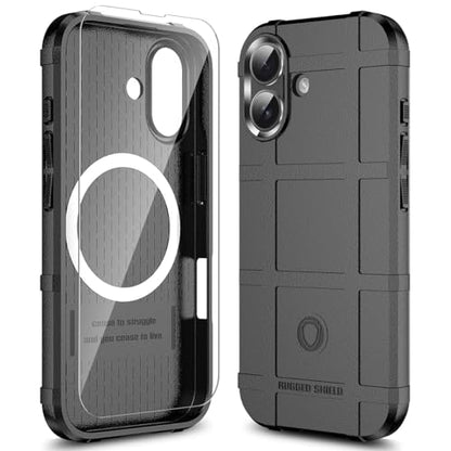 Rugged Shield Case for iPhone 17 (6.3") Compatible with MagSafe, 8ft Military Drop Proof, Wear Resistant Tactical Cover, Dark Black - color: Dark Black-M, size: iPhone 17