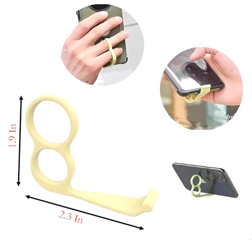 Finger Phone Holder, 10 Pcs Random Color Plastic 2 Holes Little Finger and Ring Finger Grip Strap Holder for Hand (10)