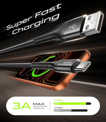 USB A to USB C Cable 3A Fast Charging [2Pack 3FT], USB C Cable for CarPlay - color: Black, size: 3FT, style: USB A to USB C