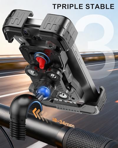 Motorcycle Phone Mount with Vibration Dampener for 4.7-7.2" Phone - color: Knob Base
