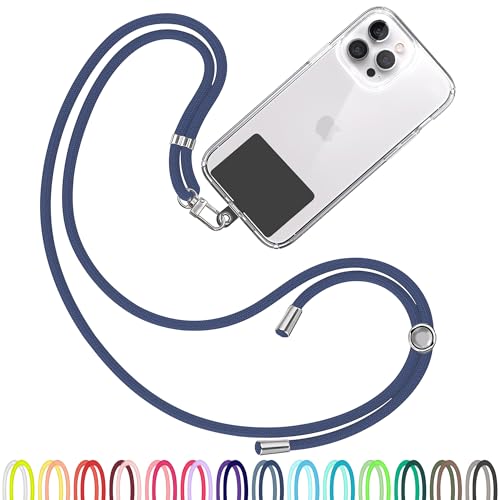 TBOC Cell Phone Lanyard [Cobalt Blue] - Comfortable Universal Smartphone Lanyard - Easy to Use Neck Phone Holder [Black Patch] - Adjustable Length Phone Strap Crossbody - Fits All Mobile Phones - color: Cobalt Blue