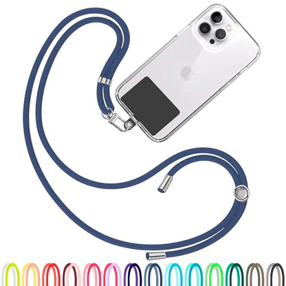 TBOC Cell Phone Lanyard [Cobalt Blue] - Comfortable Universal Smartphone Lanyard - Easy to Use Neck Phone Holder [Black Patch] - Adjustable Length Phone Strap Crossbody - Fits All Mobile Phones - color: Cobalt Blue