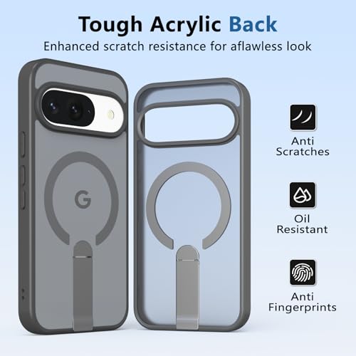 for Pixel-10 Case/Pixel-10-Pro Case, Built-in Durable Stand, Gray - color: Gray, size: Pixel 10/10 Pro 6.3"