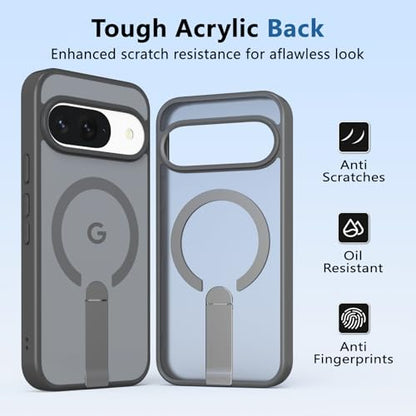 for Pixel-10 Case/Pixel-10-Pro Case, Built-in Durable Stand, Gray - color: Gray, size: Pixel 10/10 Pro 6.3"