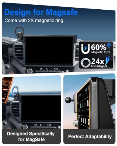 PZK Car Phone Mount for Toyota Tundra 2022-2026/Sequoia 2023-2026 14-Inch - color: Magsafe, size: Tundra 2022-2026/Sequoia 2023-2026 (14 inch)