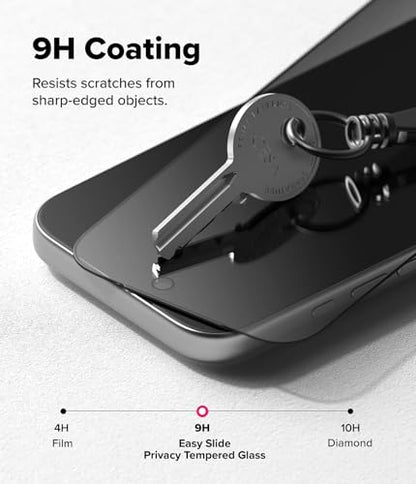 Ringke for iPhone 17 Pro Screen Protector [Easy Slide Privacy, 2 Pack] - size: iPhone 17 Pro