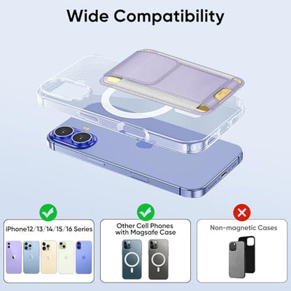 FINPAC MagSafe Wallet Magnetic Card Wallet Holder for Women Men - color: Light Purple
