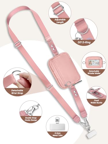 Clip and Go Strap for Phone with Wallet Crossbody Lanyard Solid - color: 1 Pk