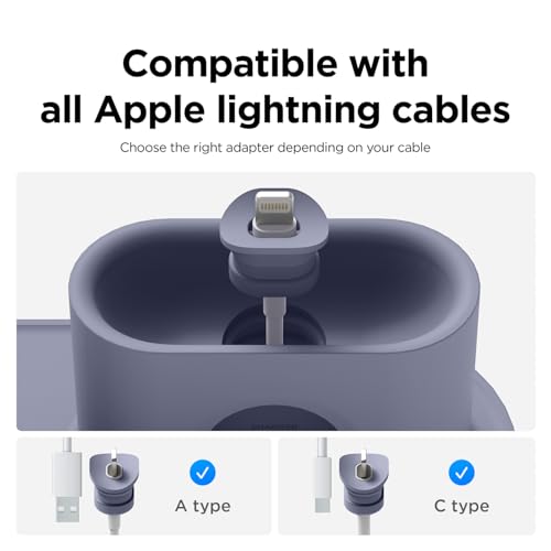 elago 3 in 1 Charging Station for iPhone, AirPods, AirPods Pro, Apple Watch - color: Lavender Grey