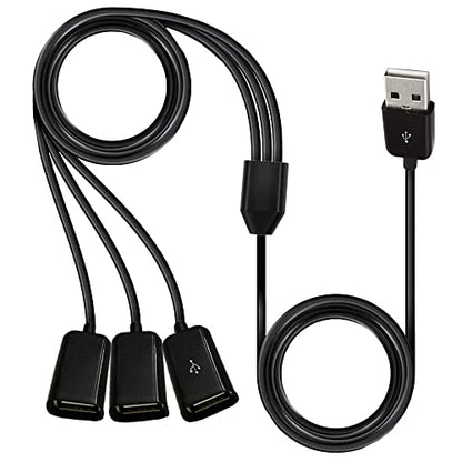 USB Splitter Y Cable,3 in 1 USB 2.0 A Male to 3 Female Cable - color: usb Male 1 to 3 usb Female