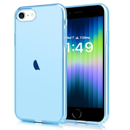 JJGoo Compatible with iPhone SE Case 2022/2020, Compatible with iPhone 7 8 Case Clear Soft Transparent Shockproof Protective Slim Thin Bumper Phone Cover, Blue - color: Blue