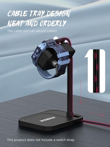 Side-Charging Adjustable Universal Kids Smart Watch Stand - color: Black Kids Watch Stand