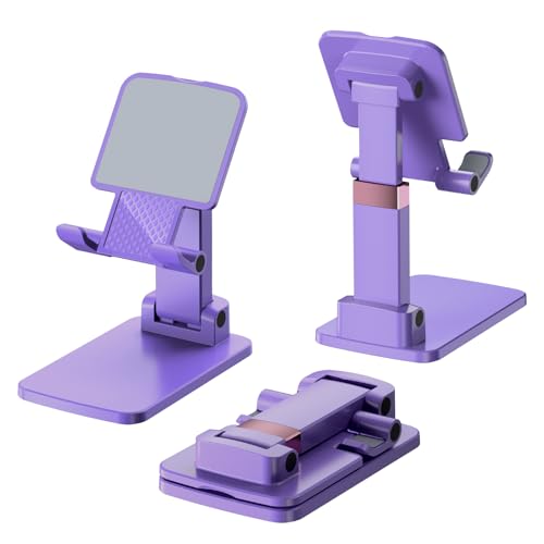 Cell Phone Stand Cute Mobile Holder For iPhone Desk Office Accessories - color: 10-Black&Purple