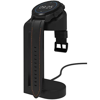 Replacement Connection Charging Dock Compatible with Ticwatch Atlas/Pro 5 Enduro/Pro 5/3 Charger Stand Station Case Friendly with 5 Feet Cable Black