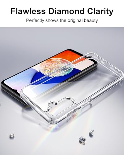 HOOMIL Case for Samsung Galaxy A14, Non-Yellowing, Drop Protection, Anti-Scratch Transparent Hard Back Phone Cover - Crystal Clear - color: Clear, size: A14 4G/5G