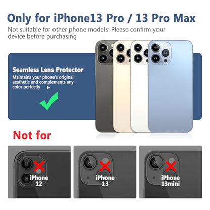 TENOC Camera Lens Protector for iPhone 13 Pro & 13 Pro Max, Silver Glitter - size: iPhone 13 Pro/13 Pro Max