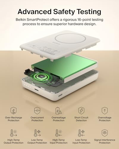 Belkin 10000mAh Qi2 15W Slim Magnetic Power Bank with USB C Cable - color: Sand