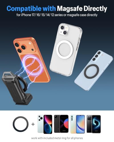 OMOTON TP02-Pro-BK Magnetic Phone Holder Kit with & 2 Remotes - color: 8-Black BK