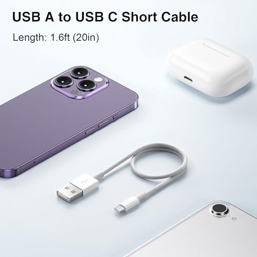 1.5FT Short IPhone 17/17E/16/16E/15 Woven Cable, USB A to USB C CarPlay Charger Cable for iPhone 15 16 17 Pro Max, Plus/Air, iPad 10th Gen, iPad Pro 12.9/11, Air 5th/4th Gen, Mini 6th Charging Cord - size: 1.5FT, style: USB A to USB C