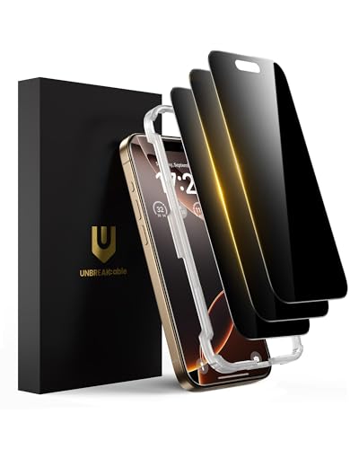 UNBREAKcable Privacy Screen Protector for iPhone 16 Pro - 3 Pack - size: iPhone 16 Pro