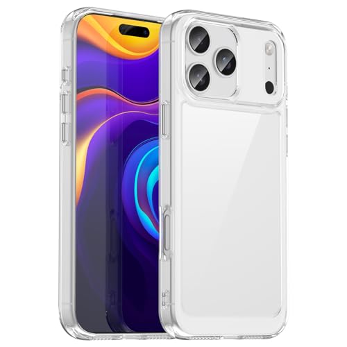 Clear Case for iPhone 17 Pro Max, Shockproof Protective Cover, Hard PC Back, Anti-Yellowing (Clear)