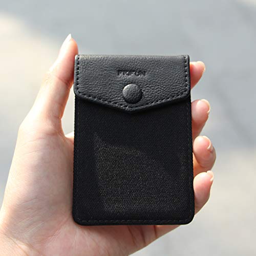 Ultra-Slim Self Adhesive Credit Card Leather Wallet - color: (A:Black)