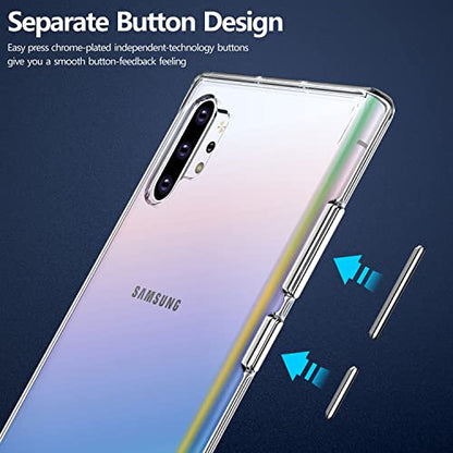 Rayboen for Samsung Galaxy Note 10 Plus Case, Crystal Clear | Transparent, Hard PC Back, Flexible Silicone Edge, Anti-Scratch, Sleek Minimalist, Shockproof Protective, Slim Phone Cover