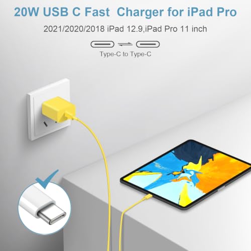 10FT iPhone 17 16 15 Charger Fast Charging USB C Charger Block - color: Yellow, size: 10FT
