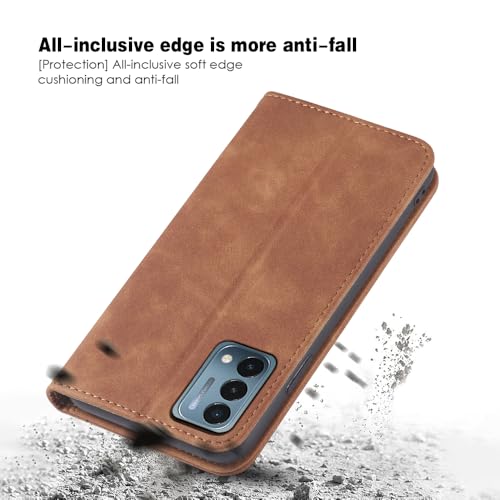 Asuwish Flip Wallet Phone Case for OnePlus Nord N200 5G with Screen Protector Magnetic Closure Folio Cover Credit Card Holder Slot Stand One Plus N 200 G5 1 Plus 200N 1plus One+ 1+ N2005G 2021 Brown - color: Brown