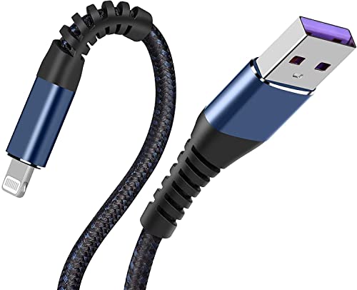 Short 12inch iPhone Charger Cable, Apple Certified Fast Charging Cord, Lightning Cable for iPhone 11/11Pro/11Max/X/XS/XR/XS Max/8/7/6/5S/SE/iPad Mini Air (2Pack,Blue) - color: Blue, size: 1foot