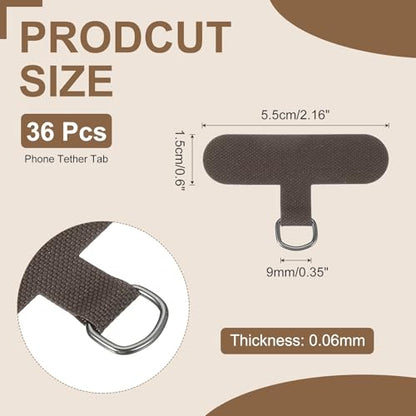 uxcell 36pcs Phone Tether Tab Universal Phone Lanyard Patch Brown - color: Brown